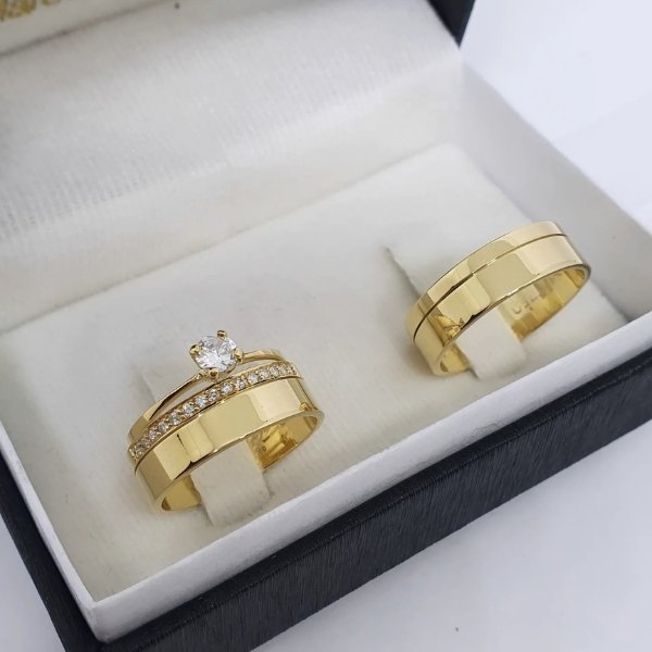 Par de aliança Rome 6mm