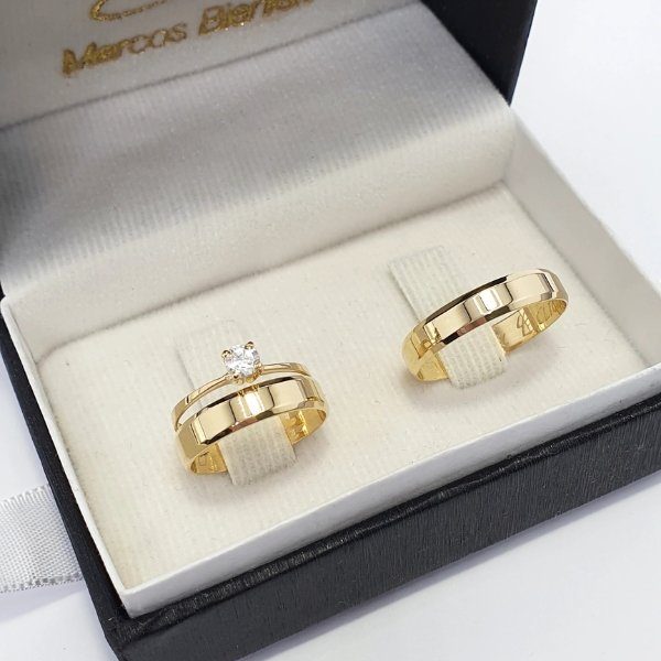 Par de aliança Merlim 4mm