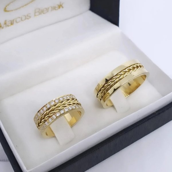 Par de aliança Monte Rey 7mm