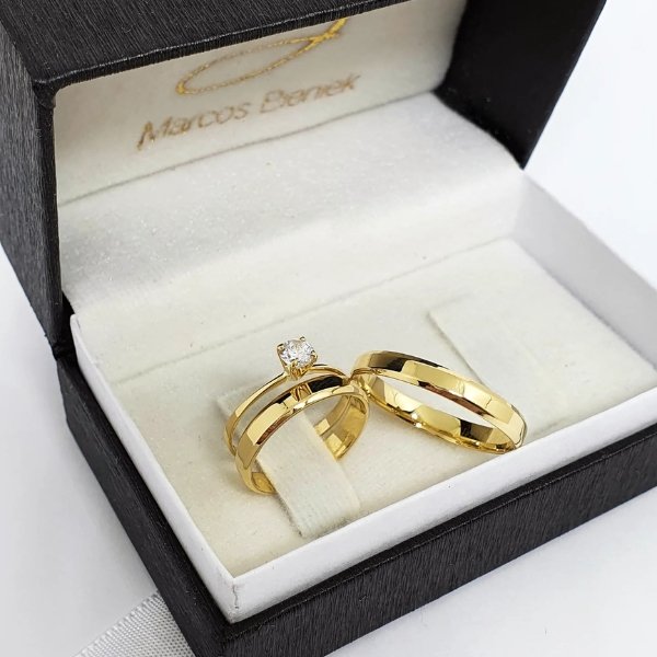 Par de aliança Merlim 3mm