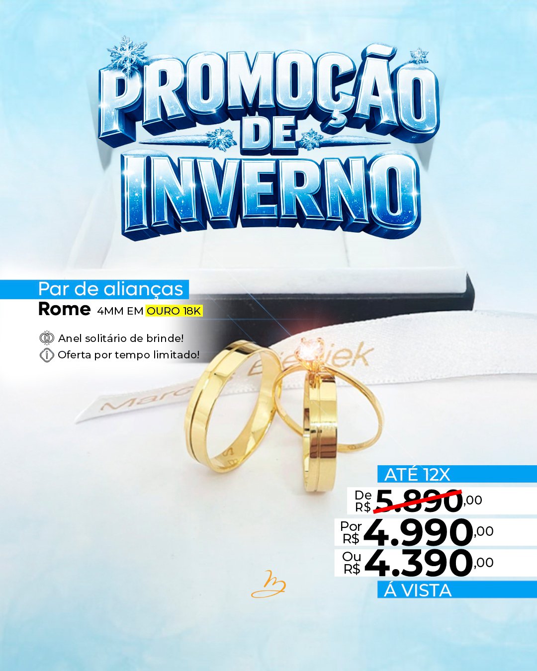 Par de alianças tradicional 4mm