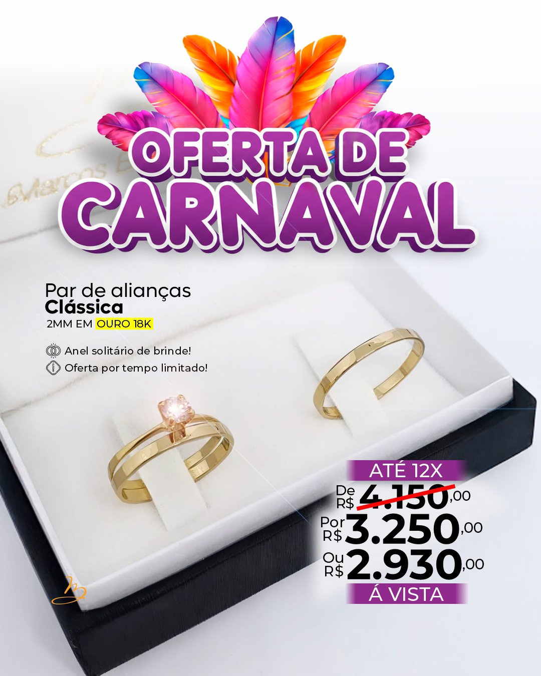 Par de alianças Classica 2mm