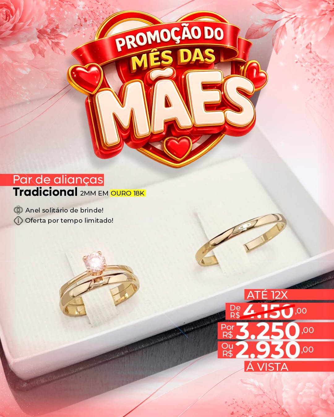 Par de alianças Tradicional 3mm