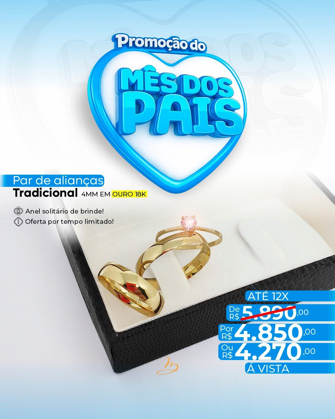 Par de alianças tradicional 4mm