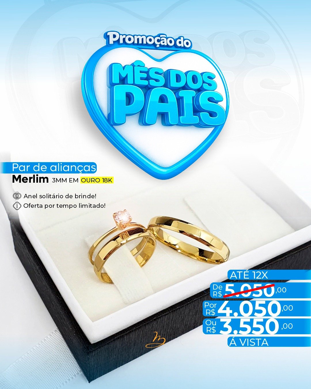 Par de alianças merlim 3mm