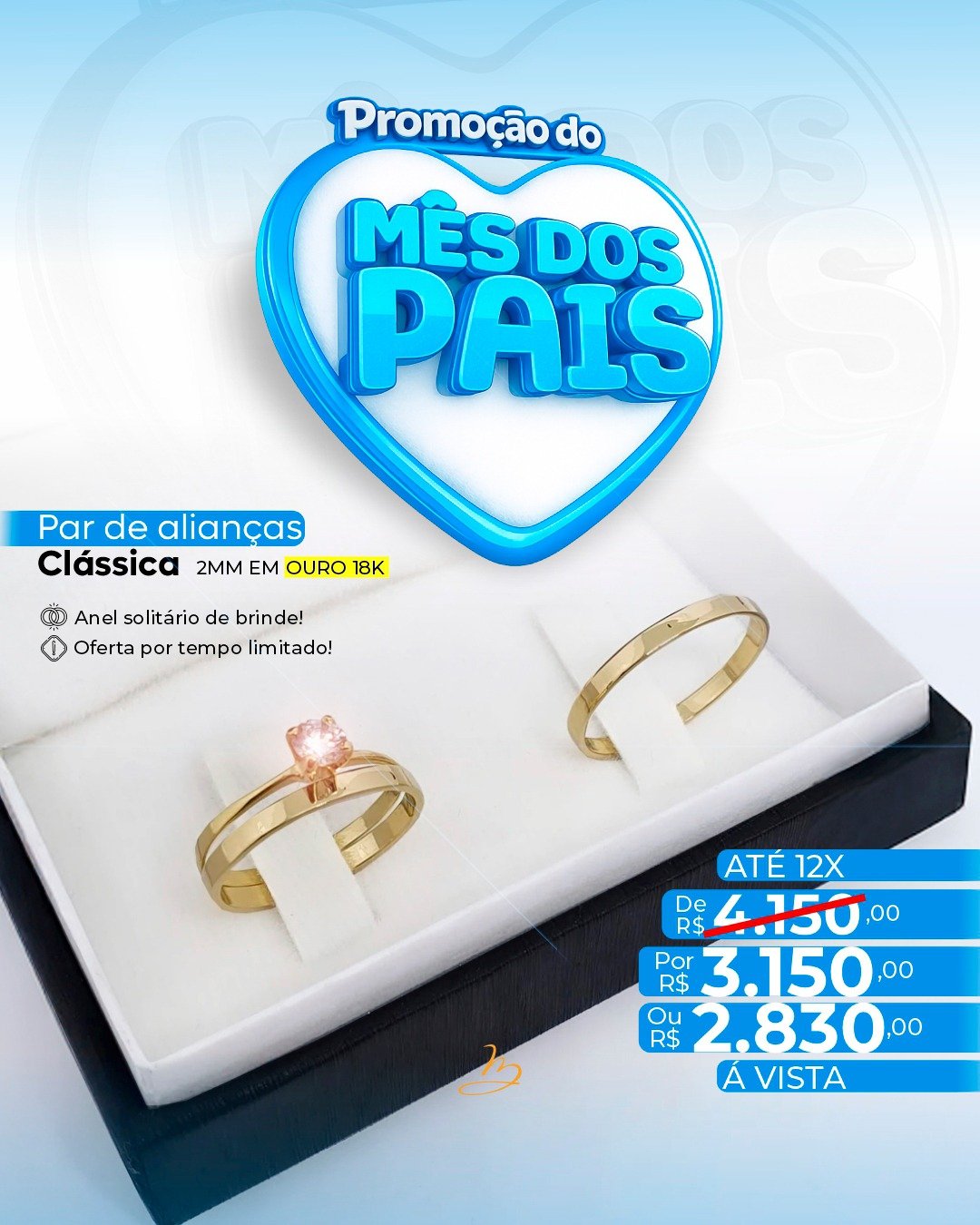 Par de alianças clássica 2mm