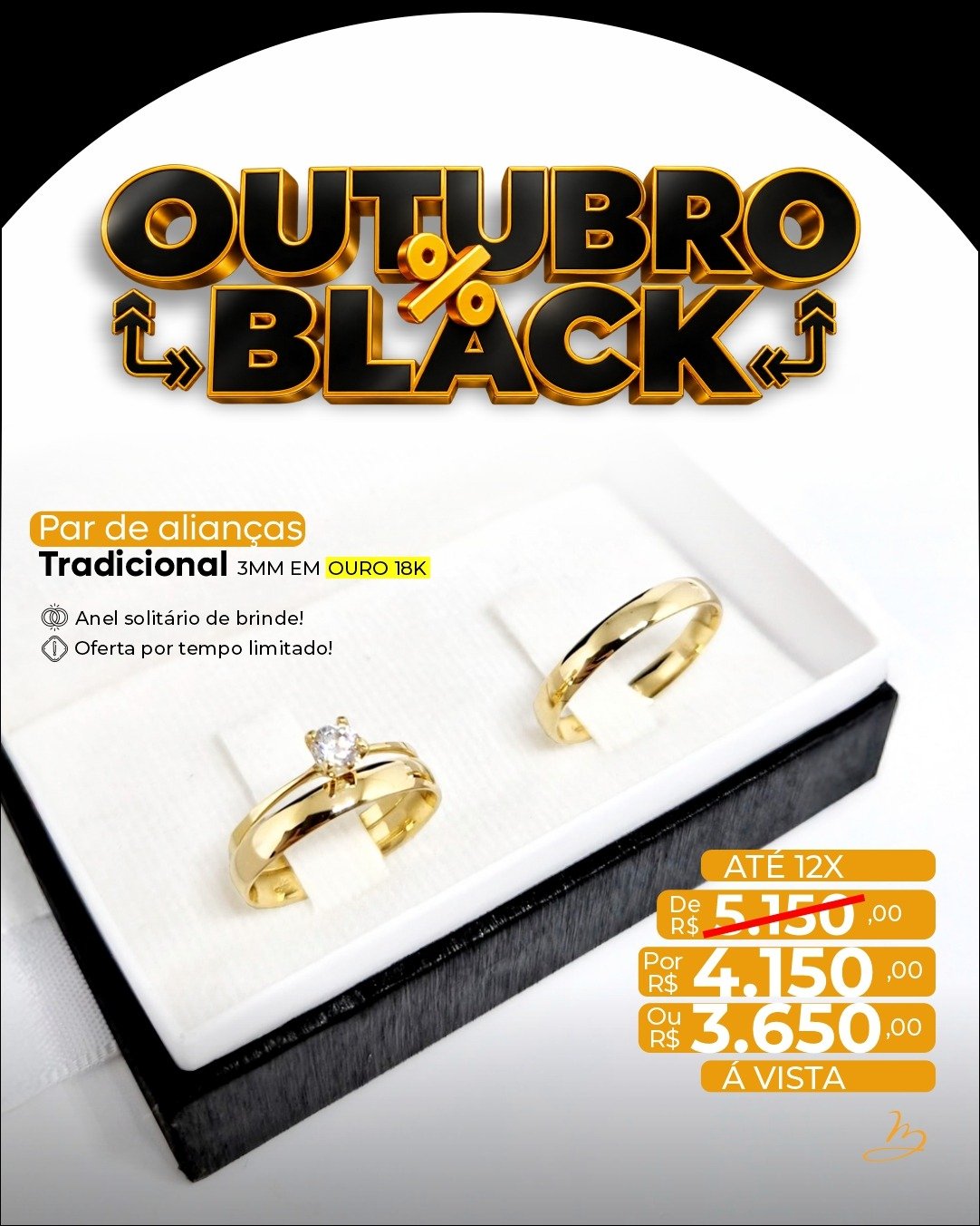Par de alianças tradicional 3mm