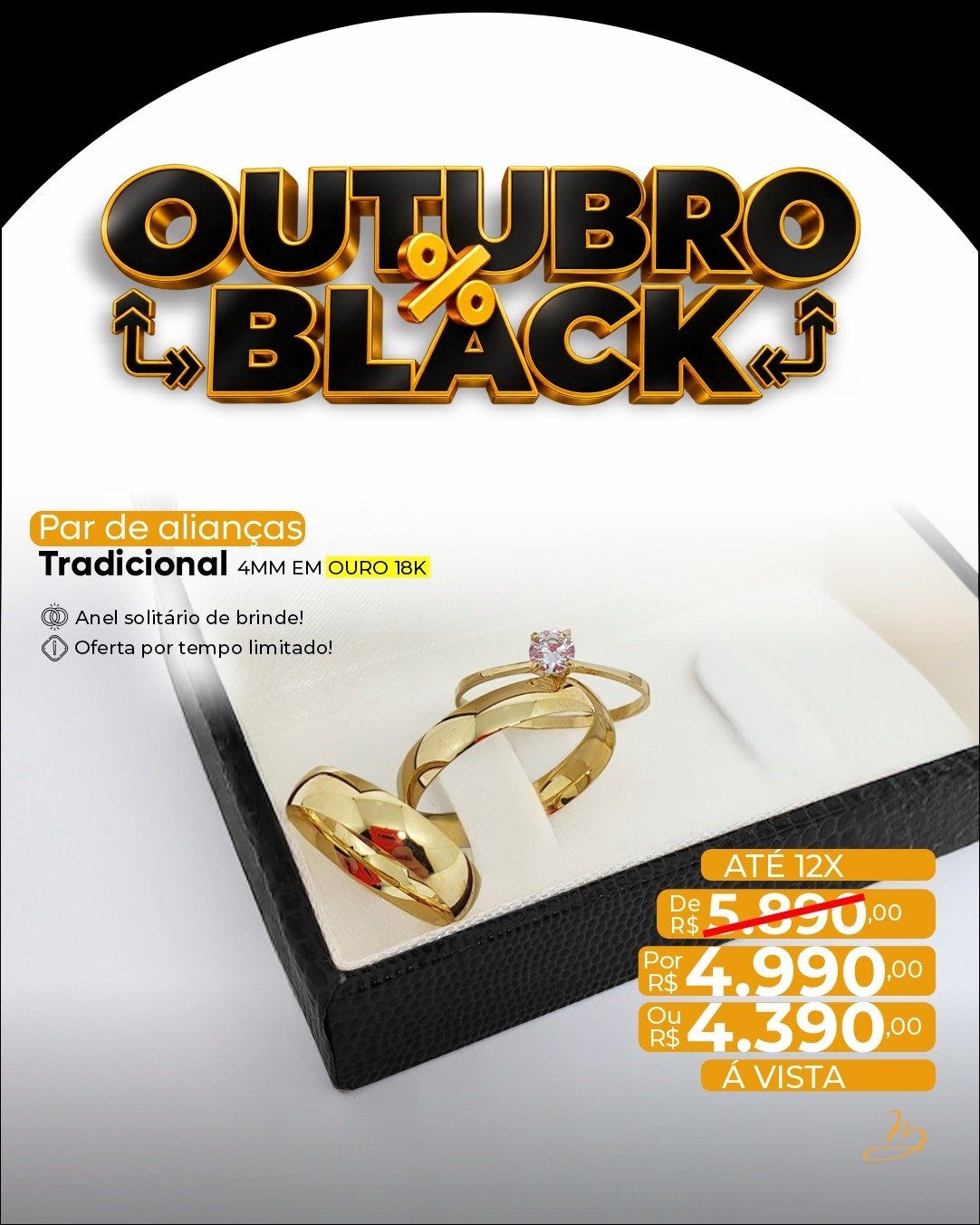 Par de alianças tradicional 4mm