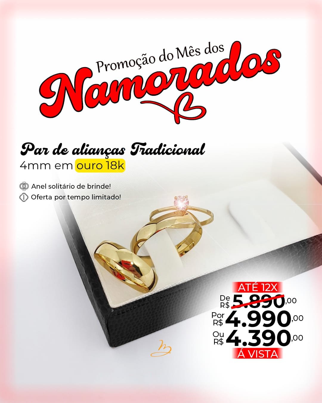 Par de alianças tradicional 4mm