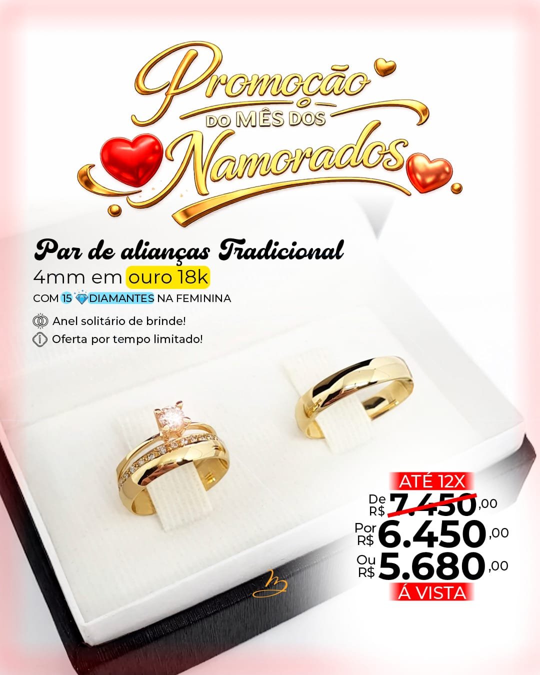 Par de alianças tradicional 4mm