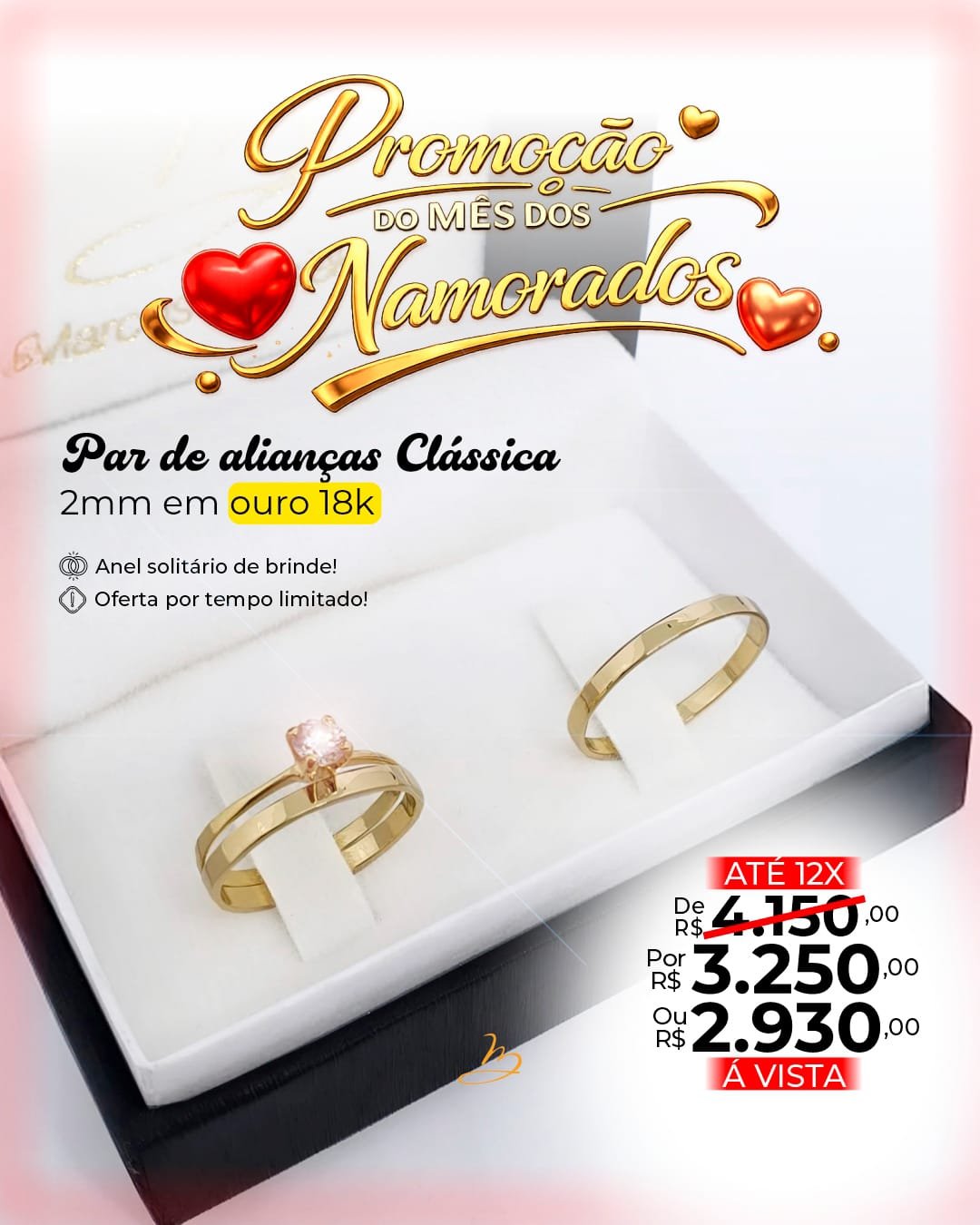 Par de alianças clássica 2mm